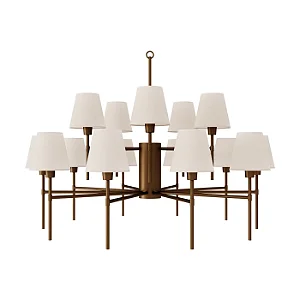 Lustre Amalfi 15 Braços LU-419-15 Foco Metallo 15 Lâmpadas E27 | Lustre Decorativo para Pé-Direito Duplo