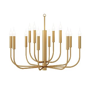 Lustre Amália 12 Braços LU-448 Foco Metallo 12 Lâmpadas E14 | Lustre Decorativo Clássico Contemporâneo