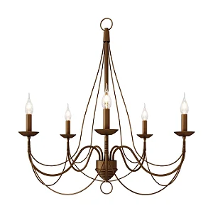 Lustre Aro LU-402 Foco Metallo 5 Lâmpadas E14 | Lustre Decorativo Moderno