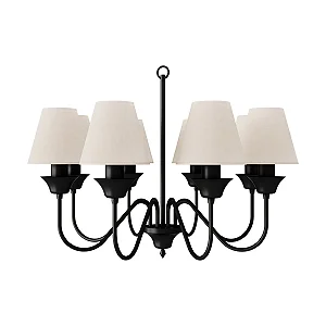 Lustre Belga 8 Braços LU-409-8 Foco Metallo 8 Lâmpadas E27 | Lustre Decorativo Moderno
