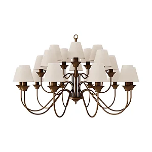 Lustre Belga 20 Braços LU-409-20 Foco Metallo 20 Lâmpadas E27 | Lustre Decorativo para Pé-Direito Duplo