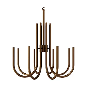 Lustre Bra LU-429 Foco Metallo 16 Lâmpadas G9 | Lustre Decorativo Moderno para Pé-Direito Duplo