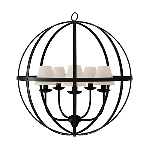 Lustre Pendente Globo Grande 80cm 5x E27 para Sala de Jantar, Hall e Pé Direito Duplo Foco Metallo LU-404-5