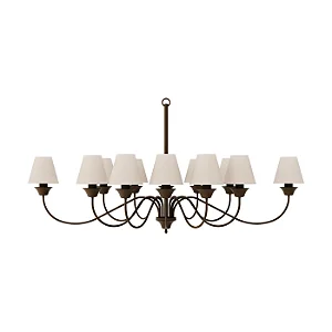 Lustre Horizontal 8 Braços 8x E27 para Mesa Grande, Sala de Jantar e Living Foco Metallo LU-405-8