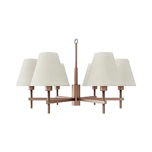 Lustre Leone 6 Braços 6x E27 para Sala de Jantar, Living e Hall Moderno Foco Metallo LU-450