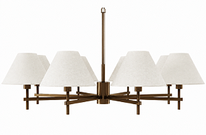 Lustre Gran Leone 8 Braços 8x E27 Grande para Sala de Jantar, Living e Pé Direito Foco Metallo LU-452