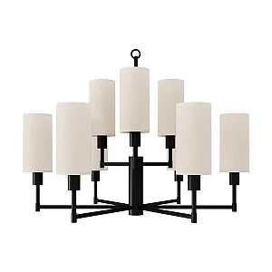 Lustre Mântua 9 Lâmpadas E27 para Sala de Jantar, Living e Hall Sofisticado Foco Metallo LU-424