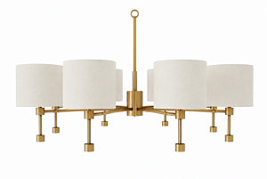 Lustre Massimo com Cúpula Cilíndrica 8 Lâmpadas E27 para Sala de Jantar Foco Metallo LU-457