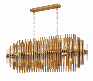 Lustre Ravello Oval 12 Lâmpadas G9 para Mesa de Jantar Grande e Living Foco Metallo LU-458