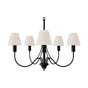 Lustre Torre 5 Braços 5 Lâmpadas E27 para Sala de Jantar, Living e Hall Foco Metallo LU-408
