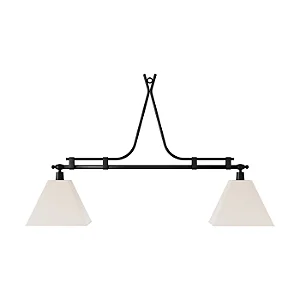 Pendente Arezzo 1,20m com 2 Cúpulas 2x E27 para Mesa de Jantar e Ilha Gourmet Foco Metallo PE-515-1