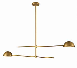 Pendente Astro Duplo Cúpula Bowl Articulado 110cm 2x G9 para Mesa de Jantar Foco Metallo PE-529-110