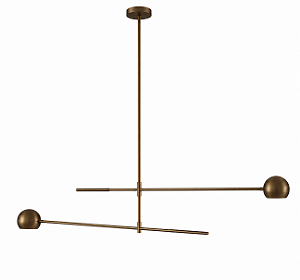 Pendente Astro Duplo Cúpula Moon Articulado 110cm 2x GU10 para Mesa de Jantar Foco Metallo PE-528-110