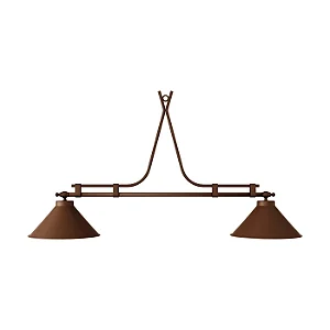 Pendente Atlântico 1,20m com 2 Cúpulas 31cm 2x E27 para Mesa de Jantar Foco Metallo PE-601-31