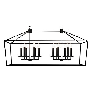 Pendente Inglês Duplo 12 Lâmpadas E14 para Mesa de Jantar Grande Foco Metallo PE-536