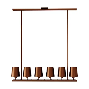 Pendente Tocheiro Cúpula de Metal 6 Lâmpadas E27 para Mesa de Jantar Foco Metallo PE-506-M