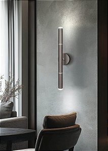 Arandela Itamonte Tip I 296 Ø25x375mm 2x G9 em Alumínio e Vidro Fosco Branco para LED Cápsula