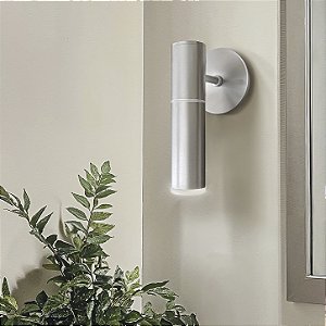 Arandela Itamonte Tip II 297 Ø40x165mm 1x GU10 em Alumínio e Vidro Fosco Branco para LED Dicróica MR11