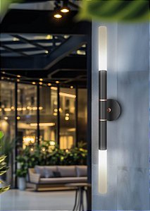 Arandela Itamonte Ice II 302 Ø25x515mm 2x G9 em Alumínio e Vidro Fosco Branco para LED Cápsula
