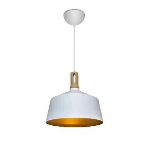Pendente Itamonte Aluminium 423 423/1 Ø350x330mm 1x E27 em Alumínio e Madeira para LED Bulbo A60