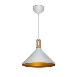 Pendente Itamonte Aluminium 424 424/1 Ø370x310mm 1x E27 em Alumínio e Madeira para LED Bulbo A60