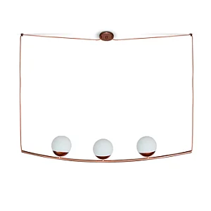 Pendente Itamonte Rapio 473/3 1240x180mm 3 Globos Ø150mm 3x G9 em Alumínio e Vidro Fosco Branco