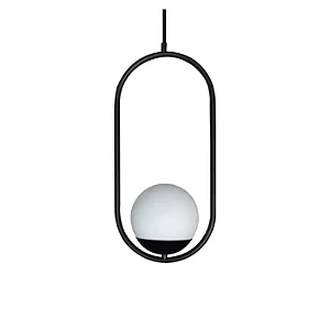 Pendente Itamonte Milla P1 474/1 460x220mm Globo Ø150mm 1x G9 em Alumínio e Vidro Fosco Branco