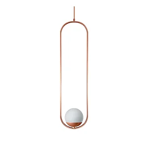 Pendente Itamonte Milla G1 475/1 790x220mm Globo Ø150mm 1x G9 em Alumínio e Vidro Fosco Branco