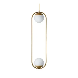 Pendente Itamonte Milla G2 475/2 790x220mm 2 Globos Ø150mm 2x G9 em Alumínio e Vidro Fosco Branco