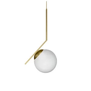 Pendente Itamonte Vertex G 477 H700mm Globo Ø250mm 1x E27 em Alumínio e Vidro Fosco Branco