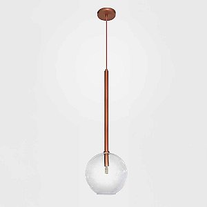 Pendente Itamonte Belle I 478/1 H750mm Globo Ø250mm 1x G9 em Alumínio e Vidro Transparente
