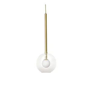 Pendente Itamonte Belle II 479/1 H750mm Globo Ø250mm 1x G9 em Alumínio, Vidro Transparente e Fosco