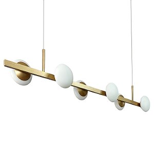 Pendente Jou 560-302 1200x170mm LED Integrado 6x4W Vidro Fosco Branco
