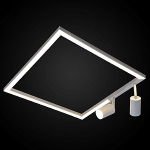 Plafon Itamonte Tech Soft G 520 x 520 x 20 mm LED Integrado 48W + 2 GU10 Perfil Slim 4298-301