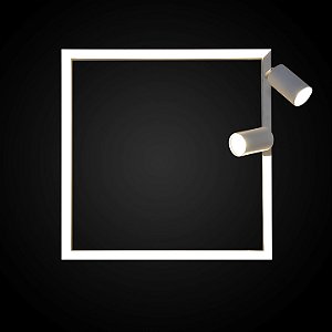 Plafon Itamonte Tech Soft G 520 x 520 x 20 mm LED Integrado 48W + 2 GU10 Perfil Slim 4000K 4298-401
