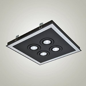 Luminária de Embutir Itamonte Tech Set 350 x 350 mm LED Integrado 30W + 4 GU10 Perfil Slim 2047-301