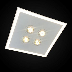 Luminária de Embutir Itamonte Tech Set 480 x 480 mm LED Integrado 42W + 4 AR70 GU10 Perfil Slim 2049-301
