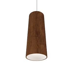 Pendente Accord Cônico A-116 12x30cm em Madeira Design Moderno