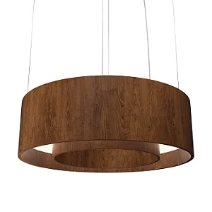 Pendente Accord Cilíndrico LED A-213LED 80x25cm 54W 1927lm IRC90 em Madeira