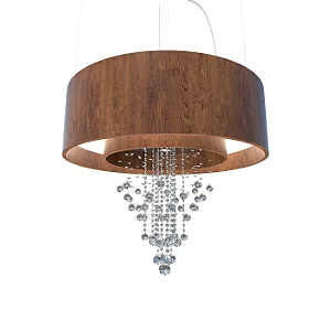 Pendente Accord Cristais LED A-213C 80x70cm 46W 1640lm IRC90 em Madeira
