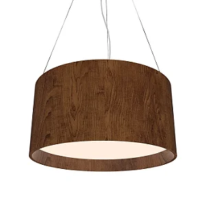 Pendente Accord Cilíndrico A-214 40x18cm em Madeira Design Contemporâneo