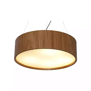 Pendente Accord Cilíndrico A-231 50x18cm em Madeira Design Contemporâneo