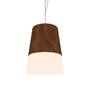 Pendente Accord Cônico A-264 27,5x33cm em Madeira Design Contemporâneo