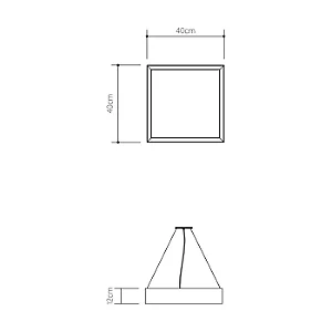 Pendente Accord Meio Squadro A-274 40x40x12cm em Madeira Design Contemporâneo