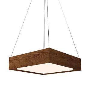 Pendente Accord Meio Squadro LED A-276LED 60x60x12cm 55W 3235lm IRC90 em Madeira