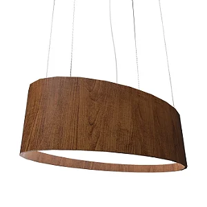 Pendente Accord Oval A-287 82x43x25cm em Madeira Design Contemporâneo