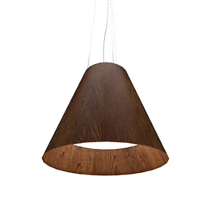 Pendente Accord Cônico A-295 82x70cm em Madeira Design Contemporâneo