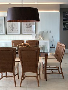 Pendente Accord Cônico A-296 62x25cm em Madeira Design Contemporâneo