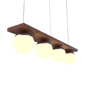 Pendente Accord Sfera A-623 90x15x17cm em Madeira Design Contemporâneo