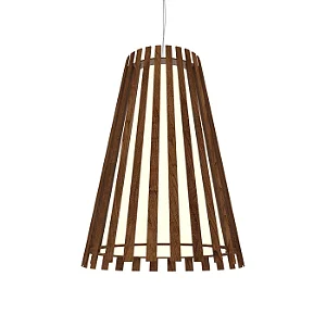 Pendente Accord Ripado A-1036 30x50cm em Madeira Design Contemporâneo